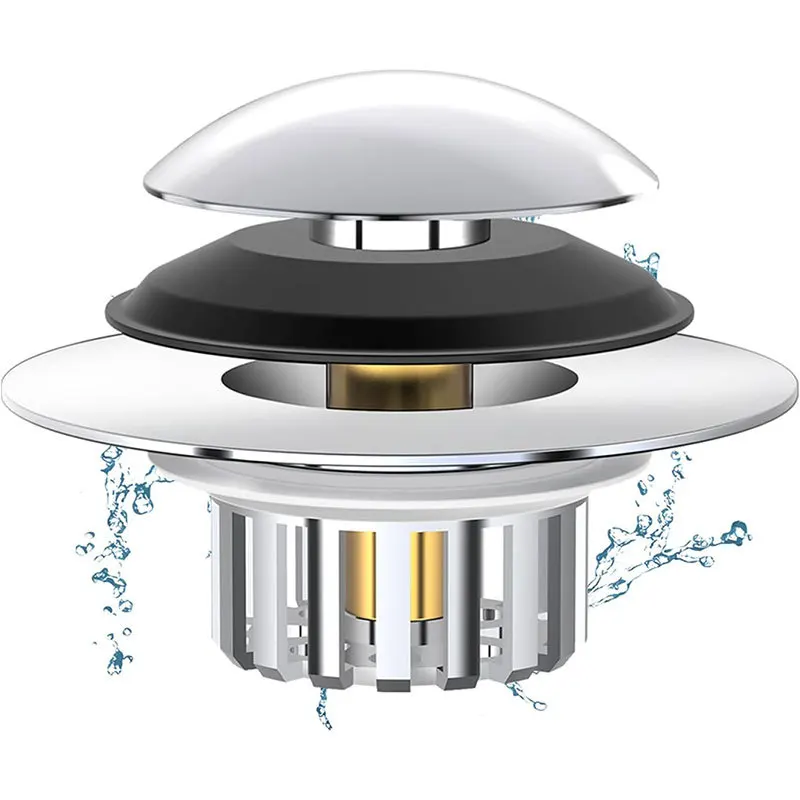 Universal All Brass Pop-Up Bounce Core Basin Drain Filter Sink Strainer Bathtub Stopper Bath Plug Hair Bathroom Tool 99%
