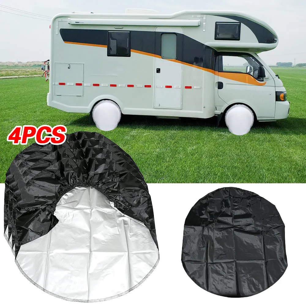 2/4PCS Auto Spare Wheel Tire Cover Bag Waterproof Dustproof Tire Cover 27-29 Inch/29-32 Inch Car Wheel for Truck RV Camper