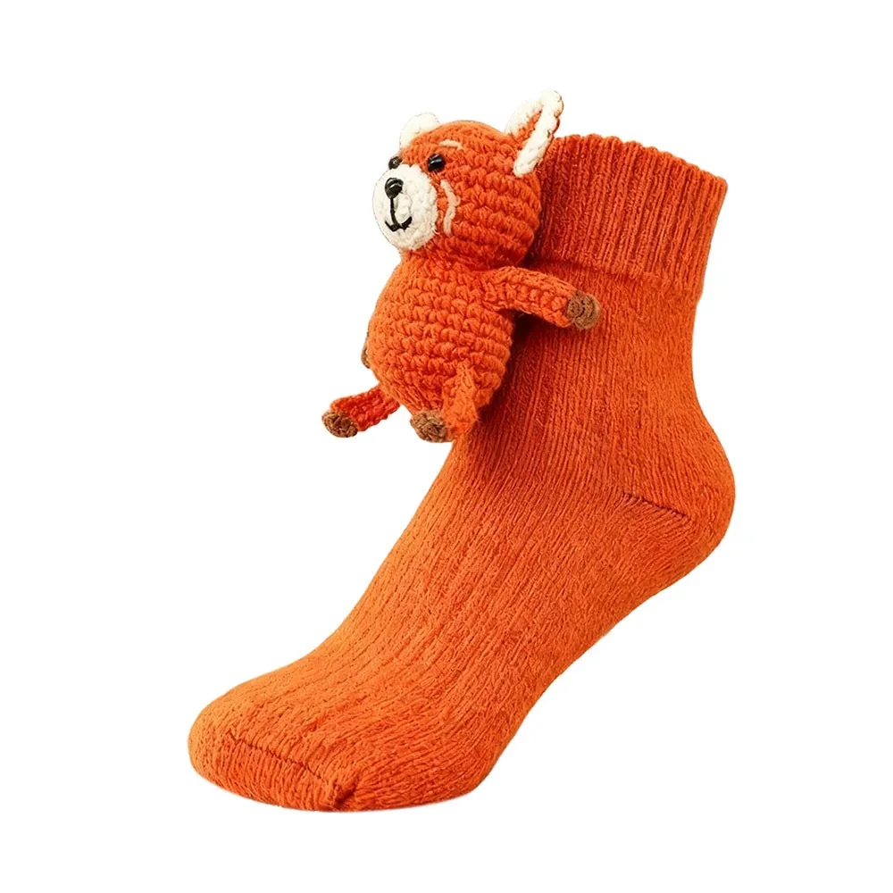 

New 3D Prints Christmas Socks Thick Warm Animal Socks Non-Slip Hand Crocheted Novelty Floor Socks for Men & Women
