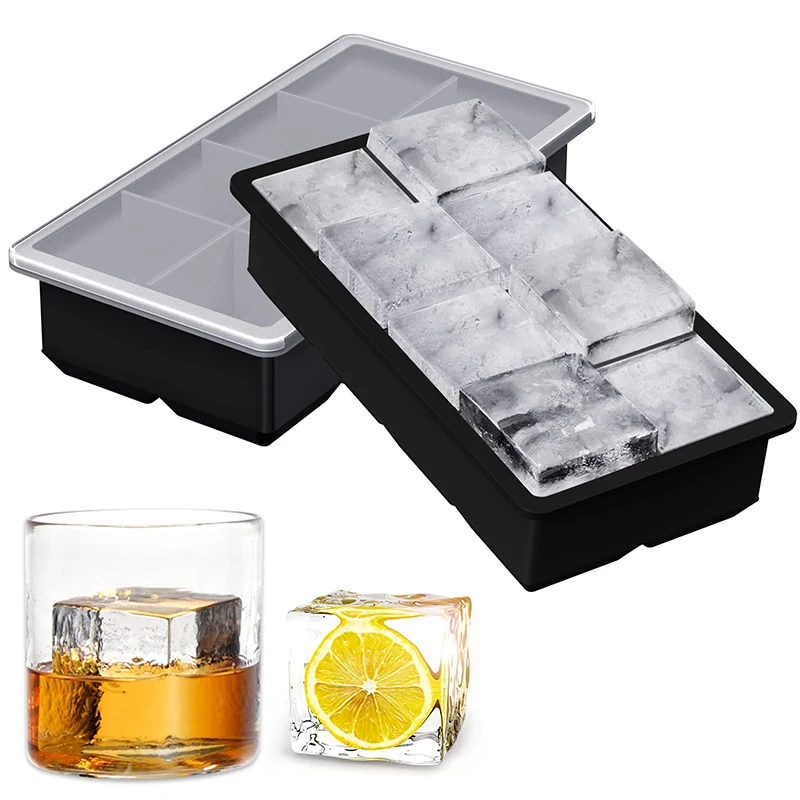 8 Grids Square Ice Grids With Silicone Lid Silicone 8 Connections Square Ice Grids Silicone Square Ice Balls Kitchen Bar