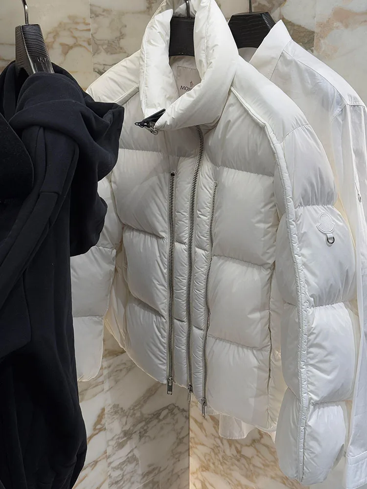 

Уникальное женское белое пуховое пальто, зима 202, новое корейское пальто высокого класса с хлебом, верхняя одежда, женская мода