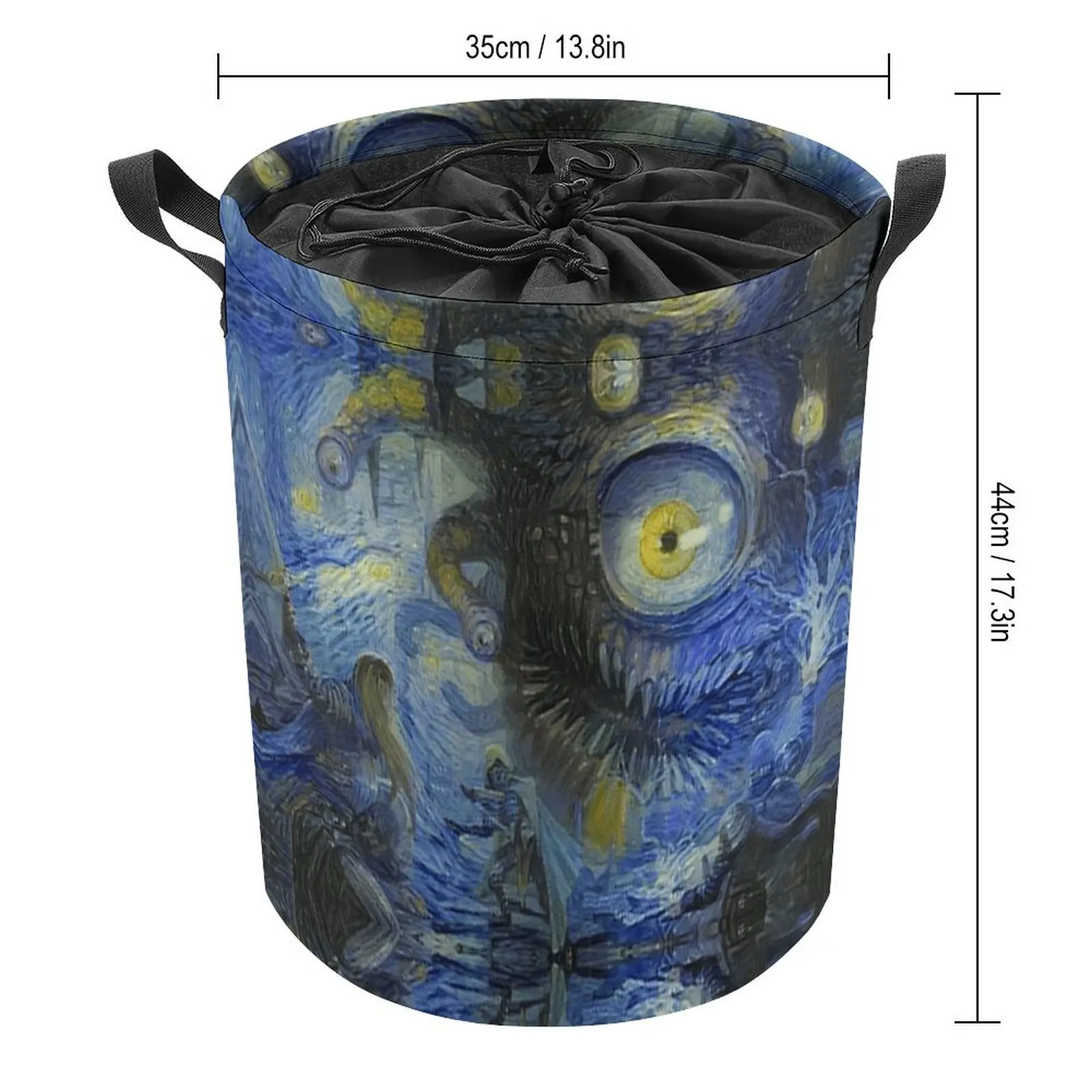 A Beholder from Baldur S Gate in Starry Night Storage Bins Laundry Basket Dust Proof Storage of Pet Toys Lifting Hand Portable G