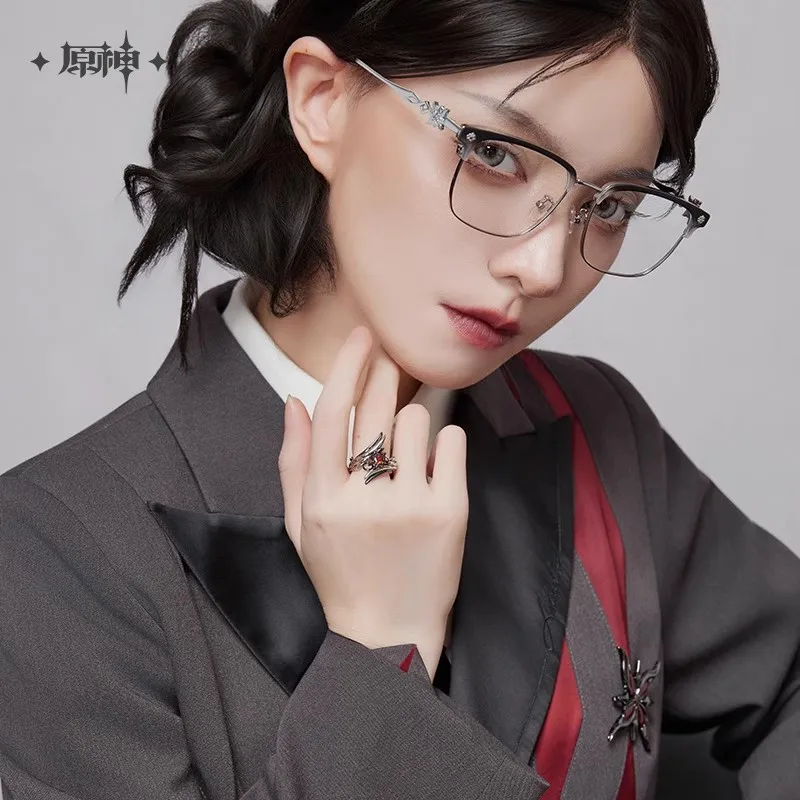 [حقيقية] miHoYo Game Genshin Impact Arlecchino موضوع سلسلة قلادة حلقة مجموعة أنيمي الملابس التبعي تأثيري هدايا الهالوين