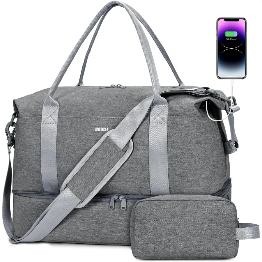 

For Spirit Airlines 18x14x8 Personal Item Bag Underseat Carry On Bag with Wet Pocket Shoe Compartment USB Charging Port