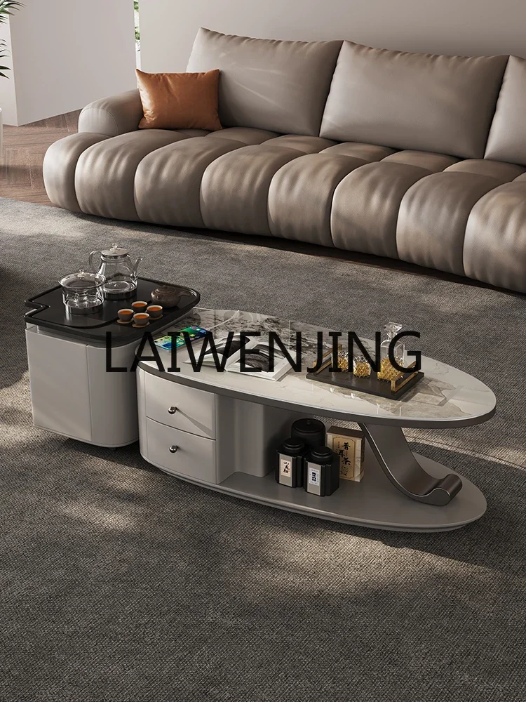 

Rock slab coffee table living room home office light luxury modern kung fu integrated tea table