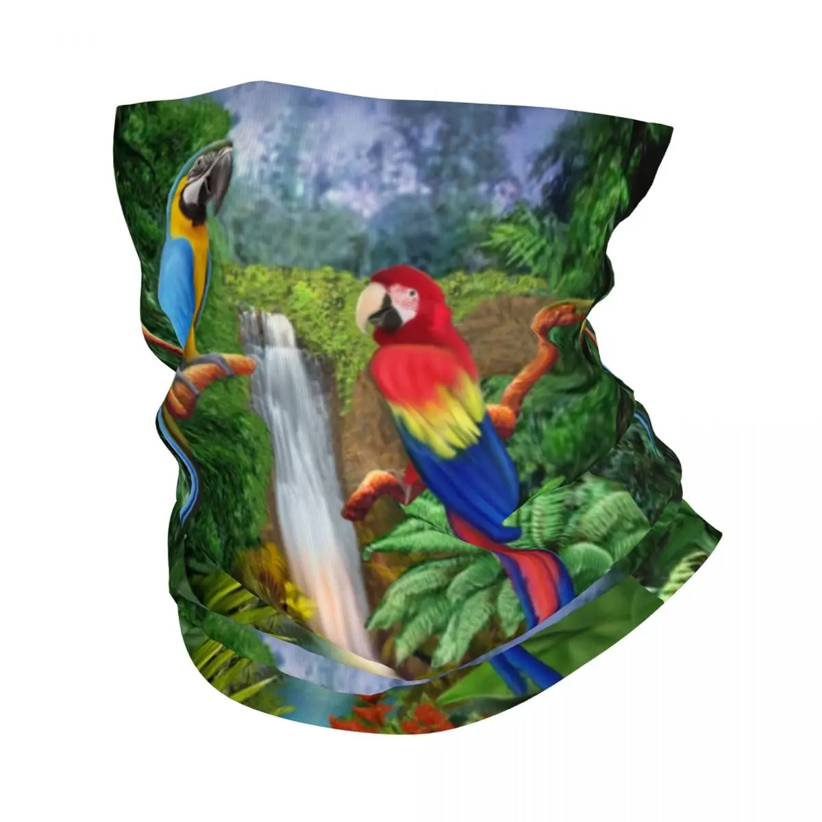 Macaw Tropical Parrot Birds Bandana Neck Gaiter for Ski Running Women Men Wrap Scarf Psittacine Bird Balaclava Warmer