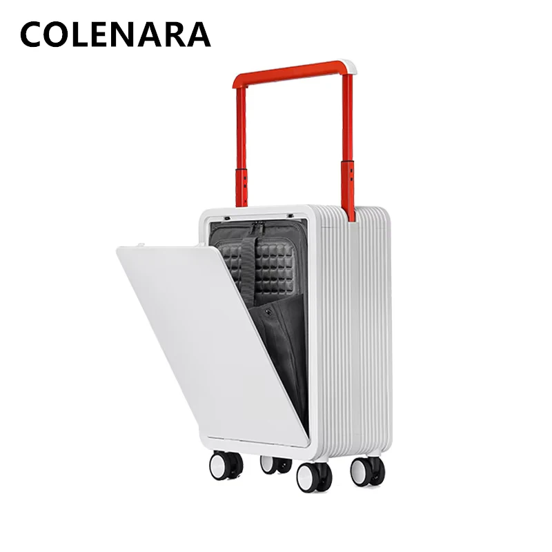 COLENARA High Quality Suitcase Front Opening Boarding Case Laptop Trolley Case 20 Inch Women's Password Box Men's Luggage