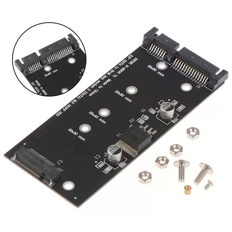 1Set 2.5“ SATA 3 to B+M key SATA M.2 NGFF SSD converter adapter cards