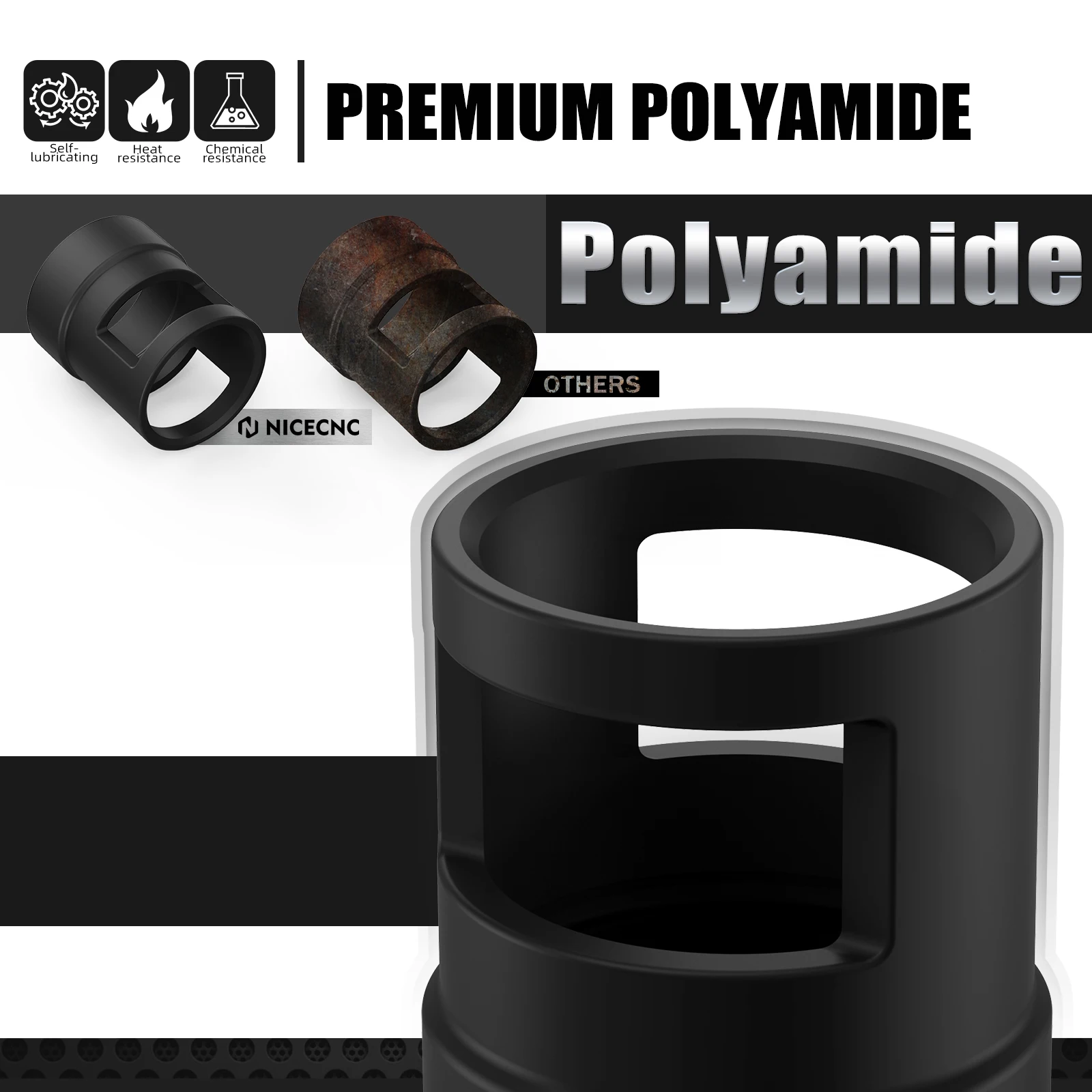 NICECNC Per KTM EXC 300 TPI EXC-F 350 2020-2023 Per Husqvarna TE 300 TE300i FE350 GasGas EC300 Poliammide Radiatore Tubo di Protezione