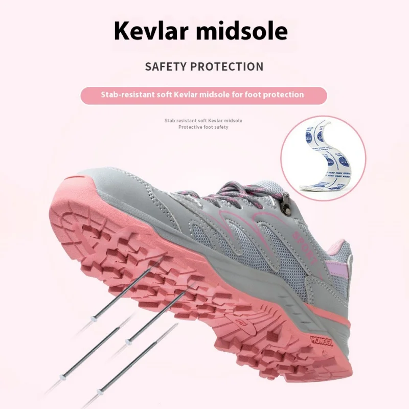 Anti-stab Safety Shoes Women Steel Toe Shoes Puncture Proof Breathable Work Safety Boots Female Construction Work Shoes