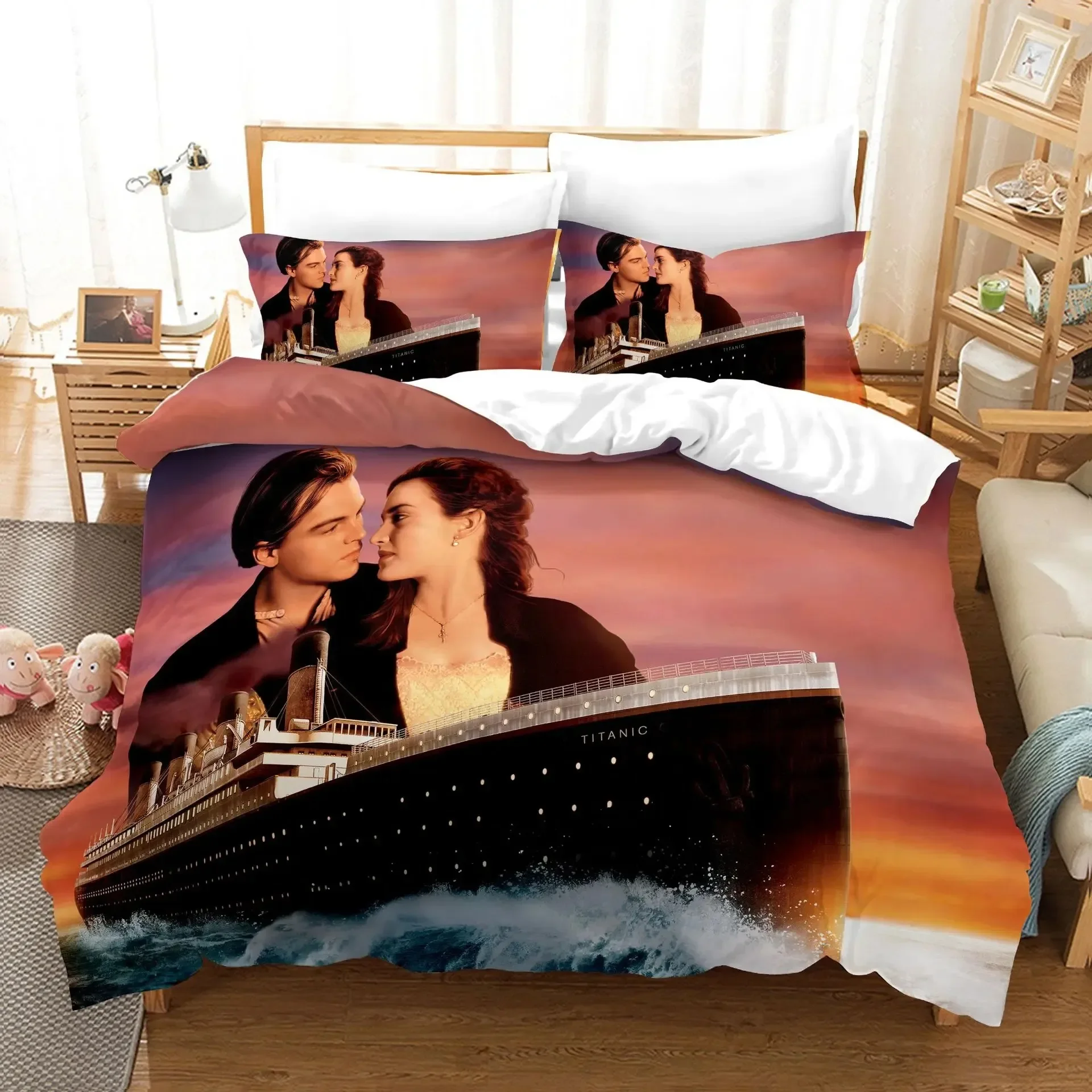 

Titanic Jack And Rose Bedding Set Duvet Cover Sets Comforter Bed Linen Queen King Single Size Dropship