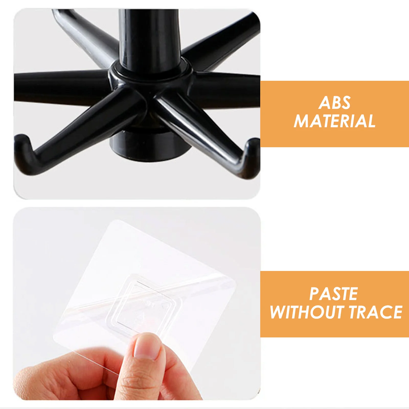 

1Set Multi-Function Rotating Plastic Hooks No Drilling Punch Free Storage Hangers Black for Bathroom Kitchen Bedroom Towels