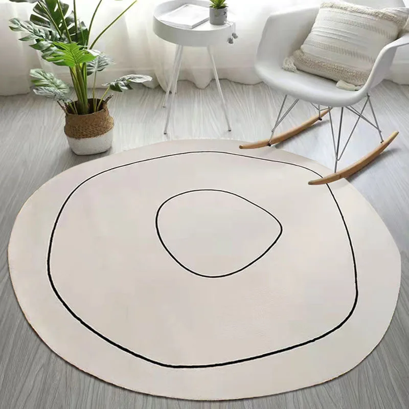 Semplice e moderno tappeto rotondo soggiorno decorazione divano tavolino Mat decorazione della stanza tappeto per bambini Home Bedroom Decor tappeto di pelliccia s