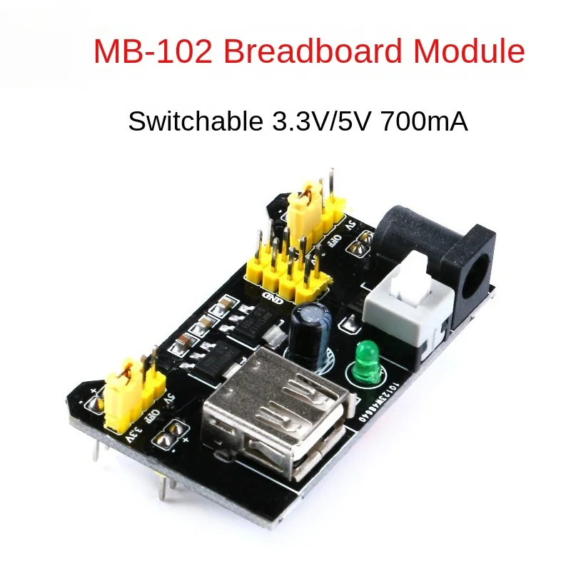 Módulo de alimentação 5V 3.3V fonte adaptador de placa DC MB-102 placa de ensaio DC005 soquete entrada USB