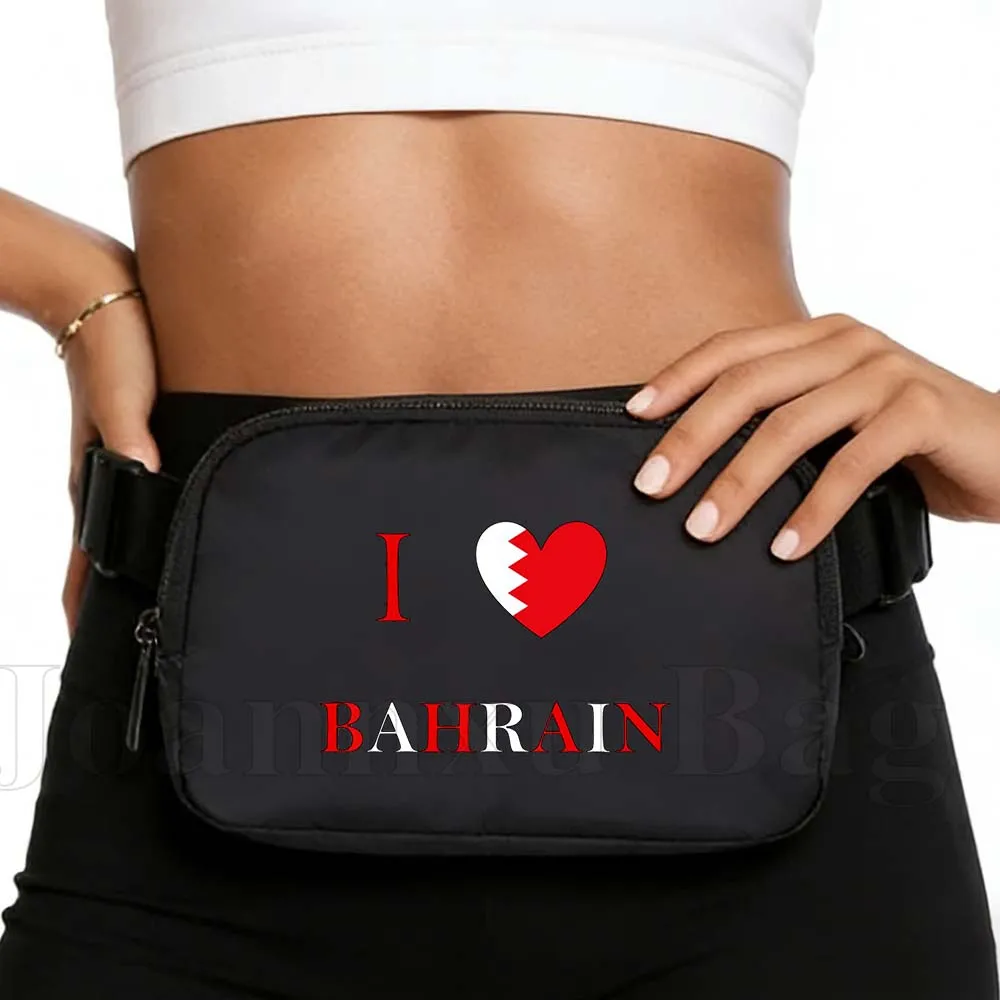 

Bahrain Country Heart Flag Fanny Pack Sports Waist Mobile Bag Portable Fitness Running Girl Women's Gift Jogging Cycling Bags