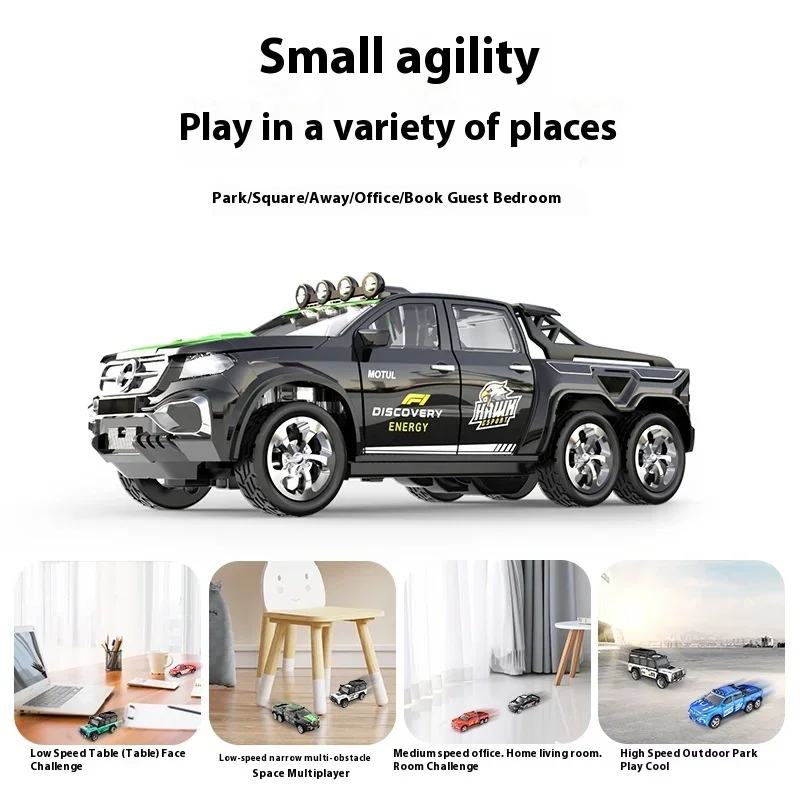 Mini Remote Control Car Toy With Light Adjustable Speed Belt Trailer Simulation Model Remote Control Alloy Car Drift Toy Gift