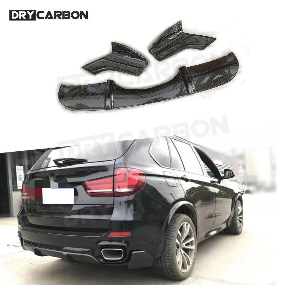 

For BMW X5 F15 M Sport 2014 - 2018 Car Rear Bumper Lip Diffuser Splitters Aprons Carbon Fiber / FRP Bumper Trim Covers Spoiler