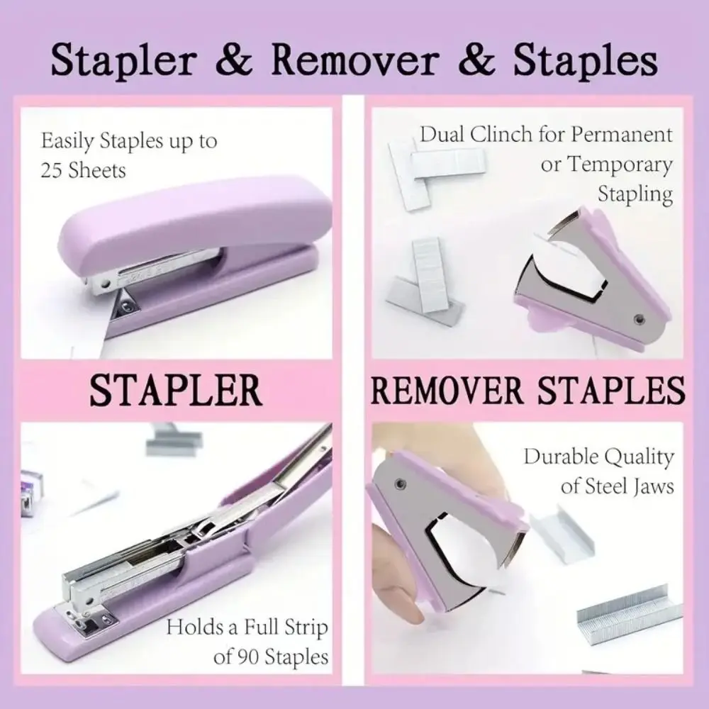 Desk Accessories Office Supplies Binder Clips Staple Remover Tape Dispenser Scissor Student Stationary Set For Students Office