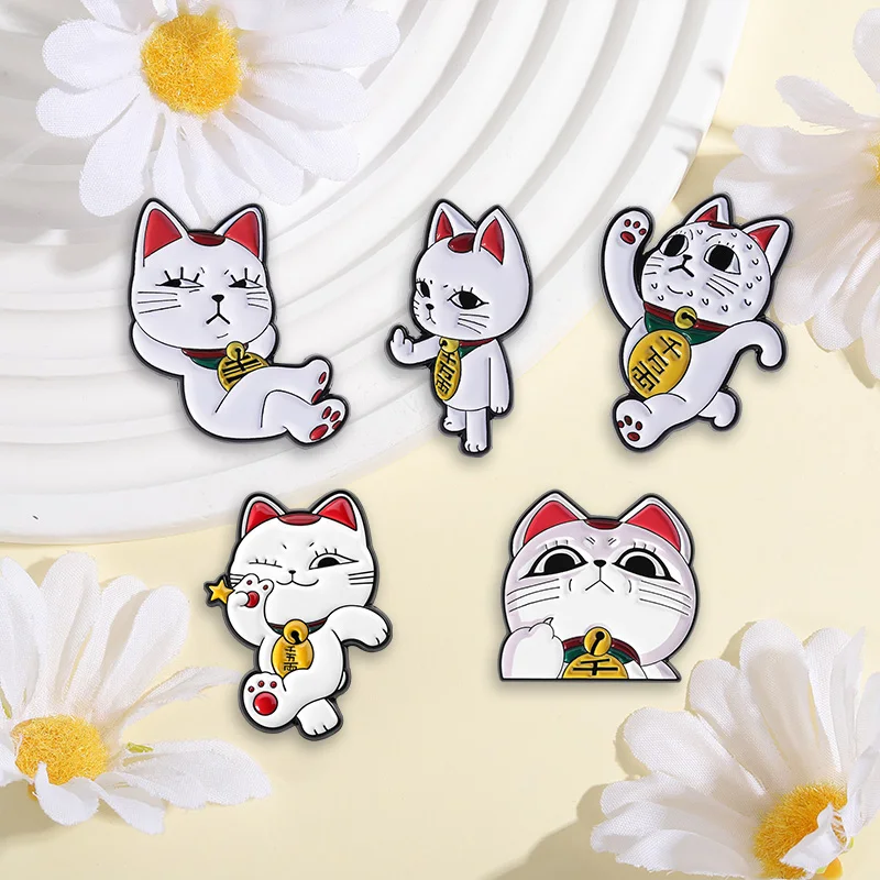 1-5 قطعة توربو الجدة القط التجسس بروش المينا دبوس الكرتون أنيمي محظوظ القط تشغيل الاصبع الأوسط دبابيس شارة التلبيب مجوهرات هدية #3