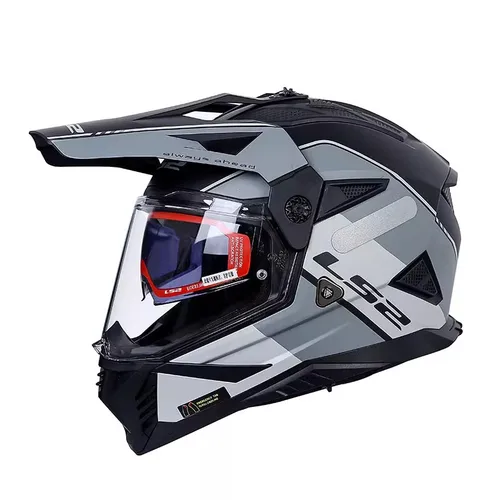 Imagen 2 del producto 2025 LS2 Original MX702 Casco de motocicleta cara completa doble lente Off Raod Racing casco certificación DOT Cascos Para Moto