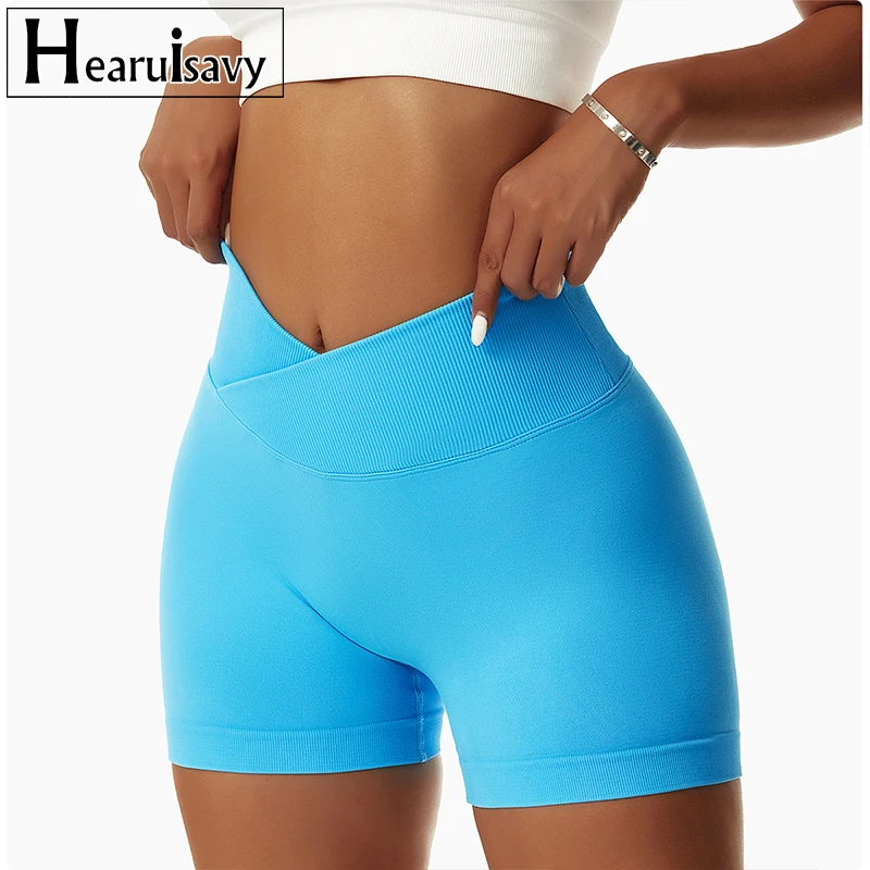 Sommer nahtlose hohe Taille Yoga Shorts Elastizität Sport Leggings Frauen atmungsaktive Radhose Gesäß Lift Gym Shorts Frauen