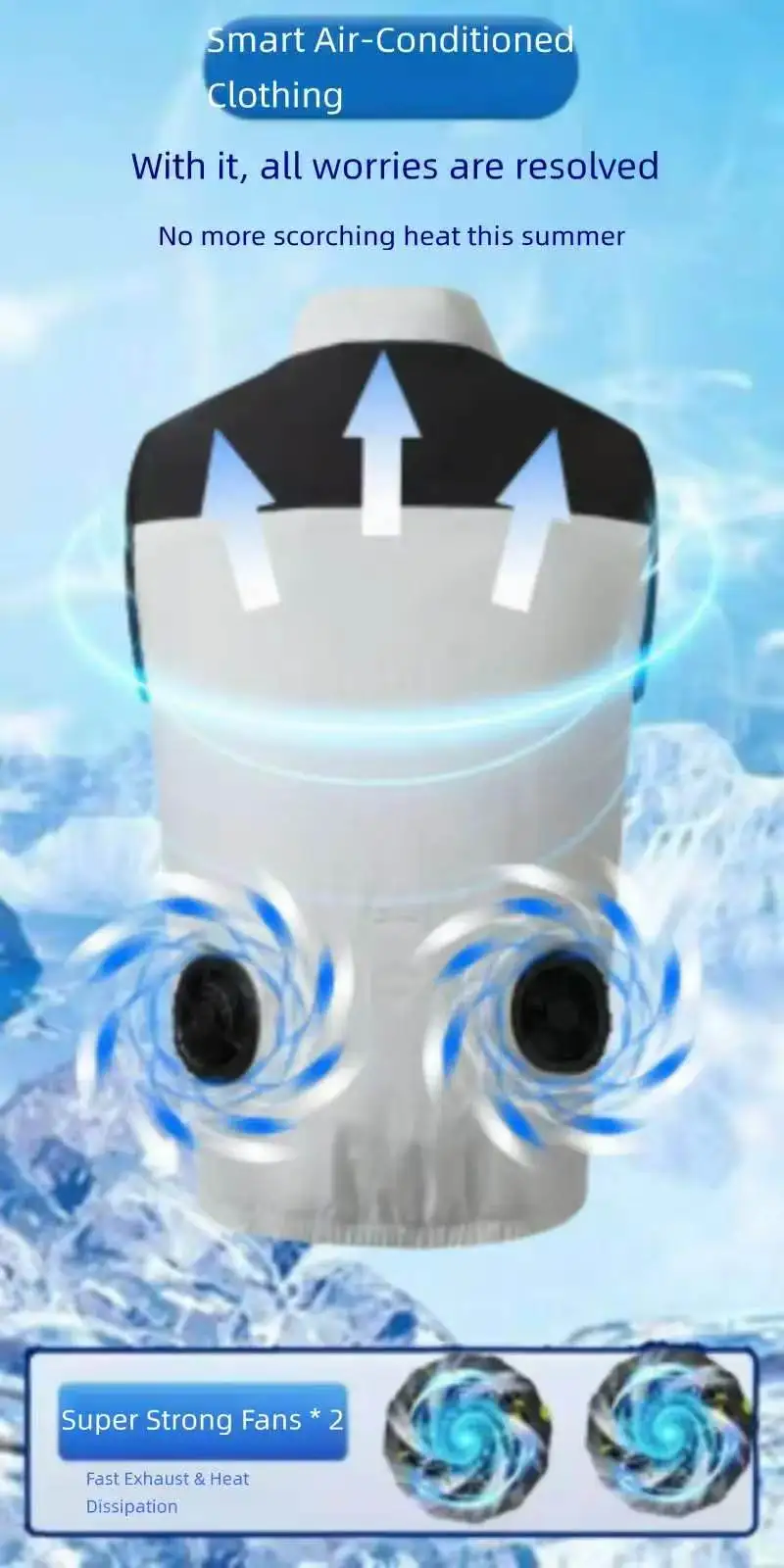 Summer Air-Conditioning Workwear with Fan Cooling, Outdoor Temperature-Reducing Breathable Vest (Excluding Power Bank)