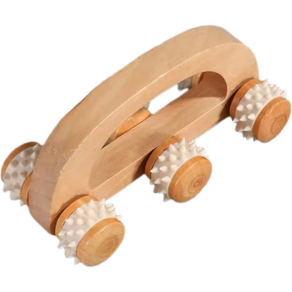

Wooden Massage Roller Back Handheld Face Foot Portable Muscle Relaxation Body Stretching Yoga Arch Bridge 6 Wheels