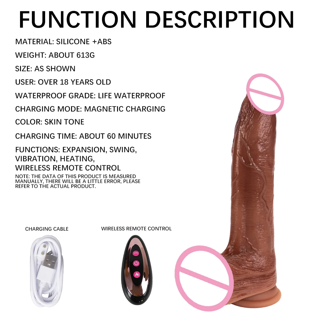 Vibration Telescopic Dildo Silicone Suction Cup Thick Heating Dick Cock Massager Anal G-spot Sex Toys Vibrator Supplies Massager