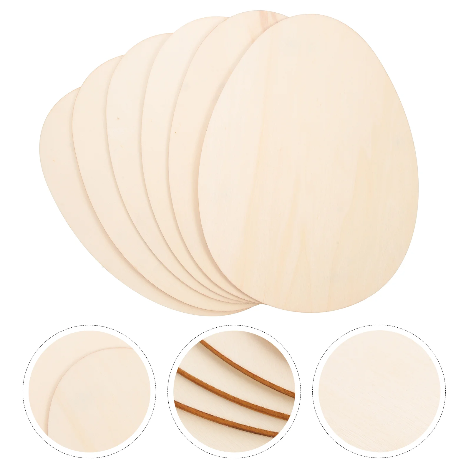 

6 Pcs Wooden Easter Egg Slices for Crafts Cutouts Decorate Ornaments Unfinished Child