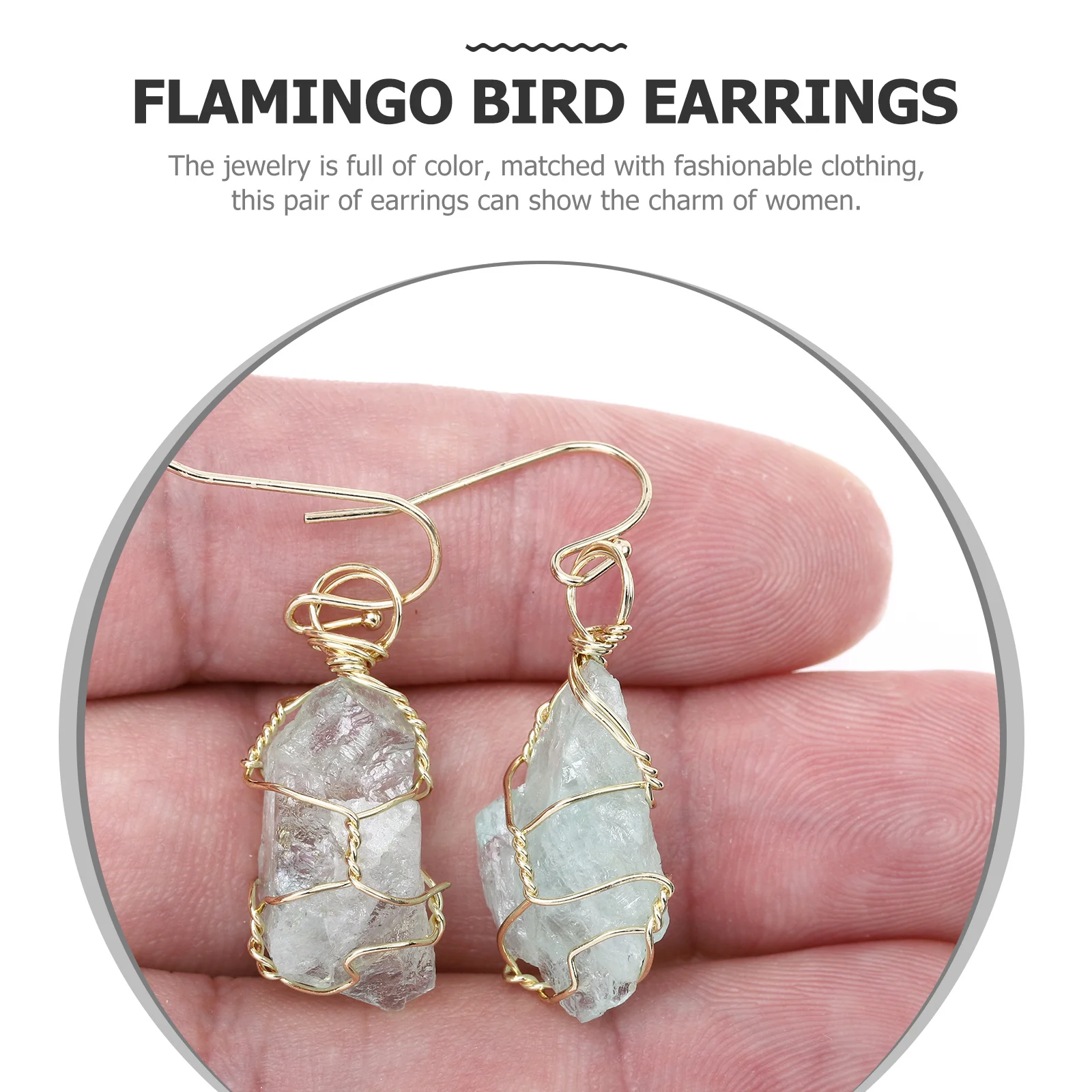 

1Pair Natural Crystal Earrings Bohemia Decorative Ear Drops Exquisite Durable Women Jewelry for Christmas Wedding Party