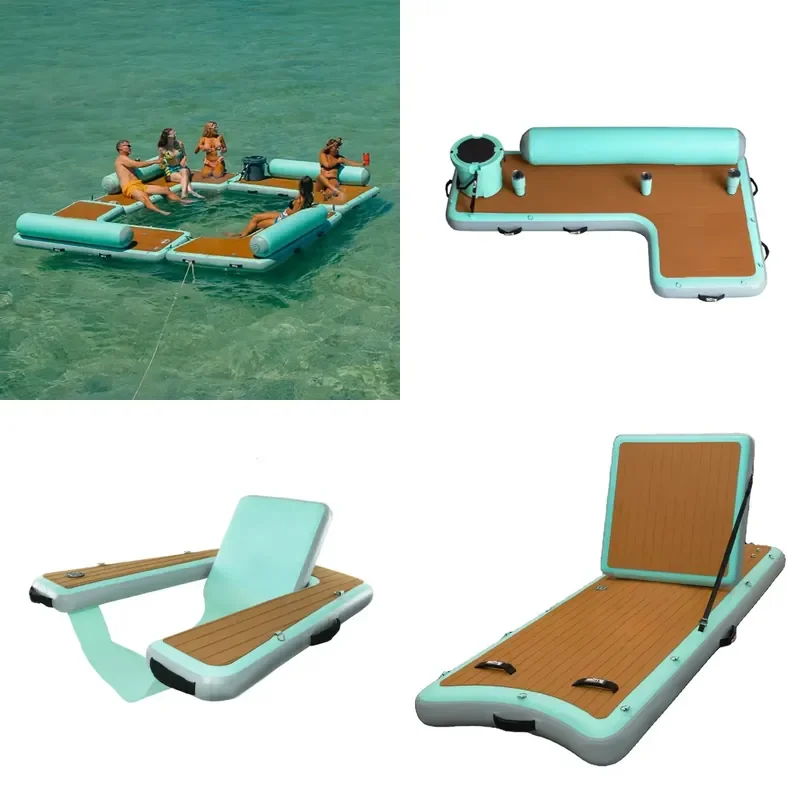 Factory Customized Inflatable Floating Island, Inflatable Floating Water Jet Ski Dock Sofa Chair Floating Platform