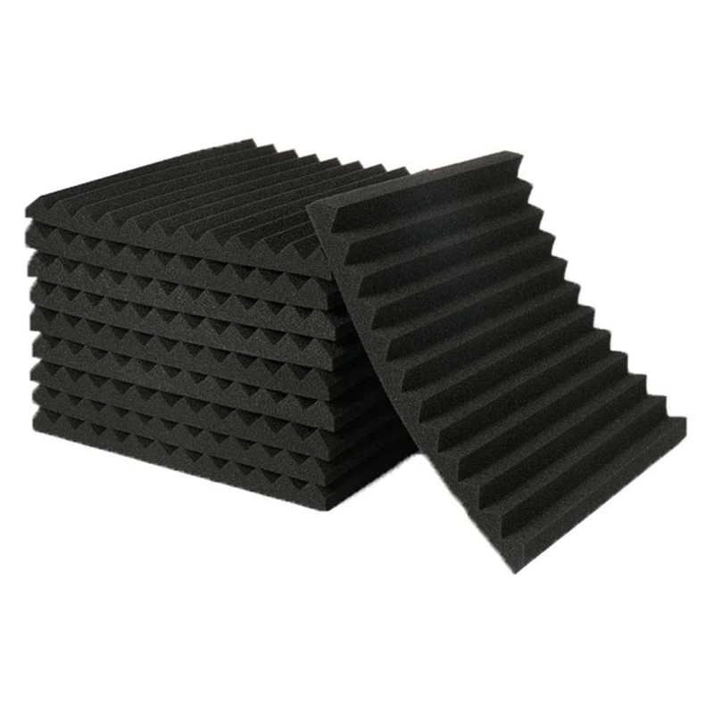 50Pcs Acoustic Soundproof Foam Sound Absorbing Panels Sound Insulation Panels Wedge For Studio Walls Ceiling,1X12x12inch