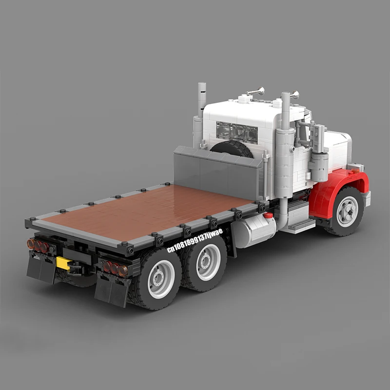 1216PCS MOC city industrial  1:21 scale Peterbilt 359 Flatbed Truck trailer model DIY creative ideas Toy gift technology Blocks