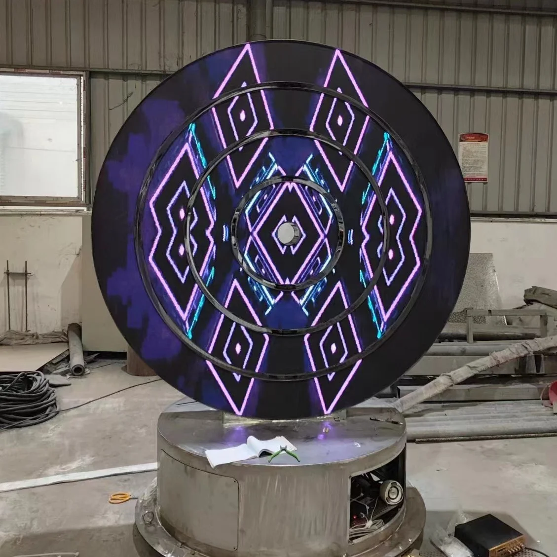Interstellar Ring Neues Design Außendekoration Led-Motiv Licht Edelstahlskulptur