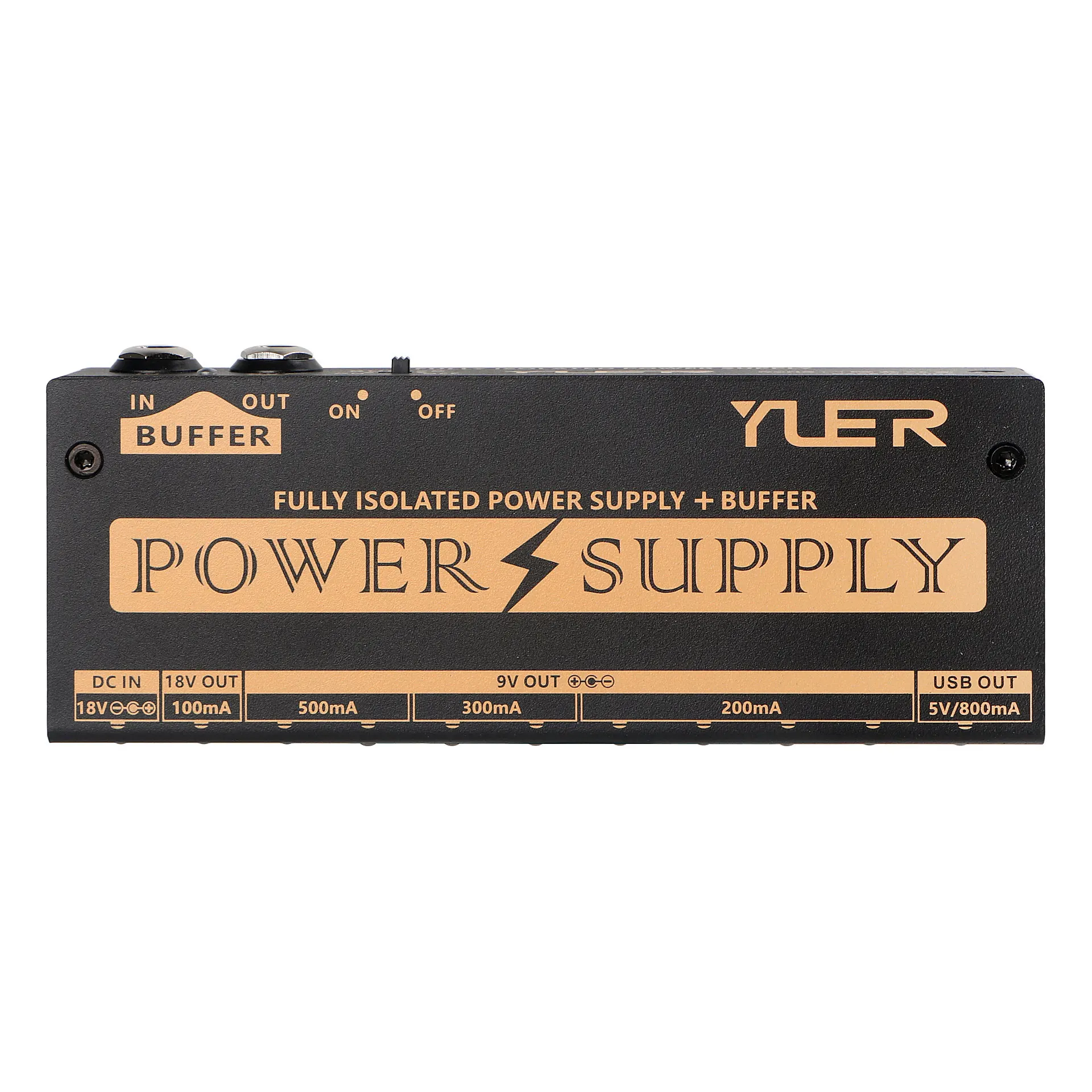 Yuer PR-07 Effect Pedal Isolated Power Supply with Switchable Integrated Buffer Noiseless DC Mini Power Supply Portable Tools