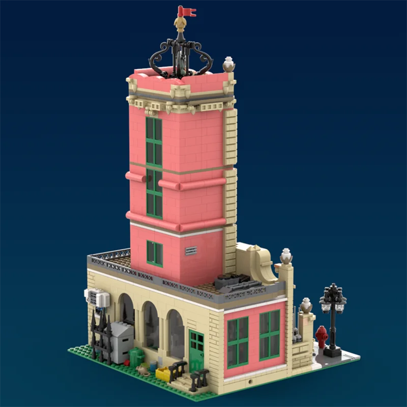 

Moc Building Bricks Old Town Clocktower Model Building Technology Modular City Street View Model Blocks Construstion Toy Gifts