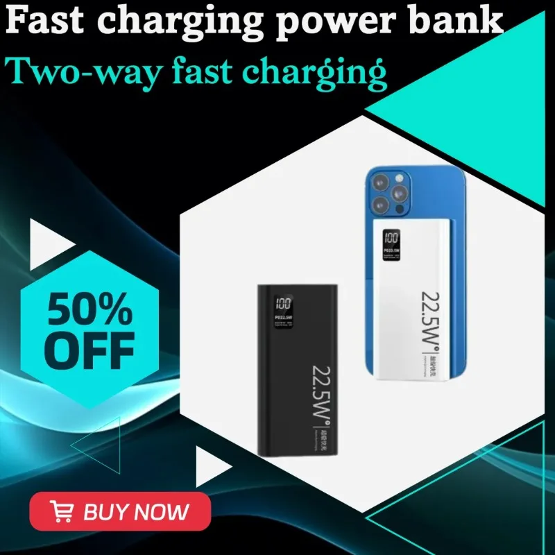 

22.5W Super Fast Charging Power Bank with 10000/20000mAh Large Capacity and Two-way Fast Charging Mobile Power Supply