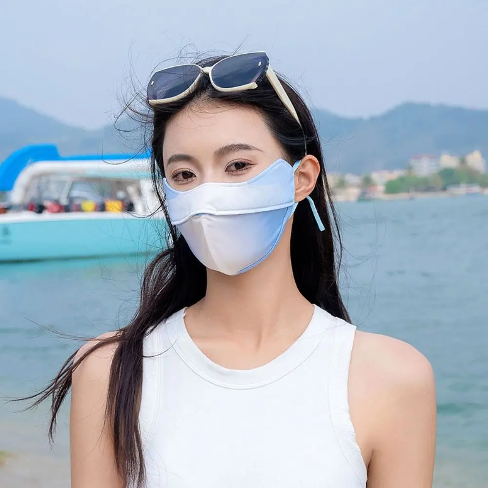 Gradient Color Ice Silk Mask Elastic Eye Protection Summer Sunscreen Face Scarf UV Protection Face Scarves Face Gini Mask Golf