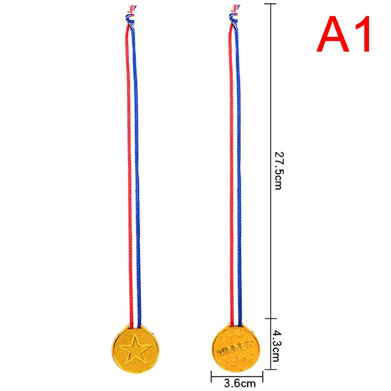 Children Gold Plastic Winners Medals Sports Day Party Bag Prize Awards Toys For Kids Party Fun School Supplies