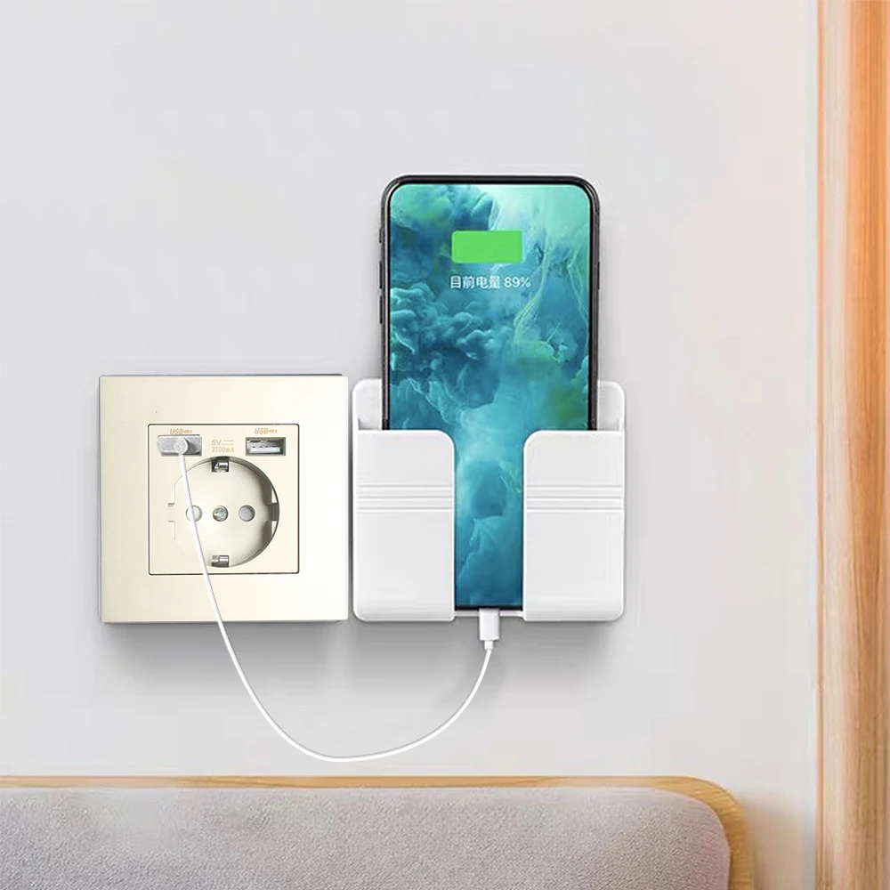 EU Standard Double USB Wall Power Socket,Electrical Socket Wall Plug with Type-c Usb Fast Charing Port 16A PC Panel Outlet 220V