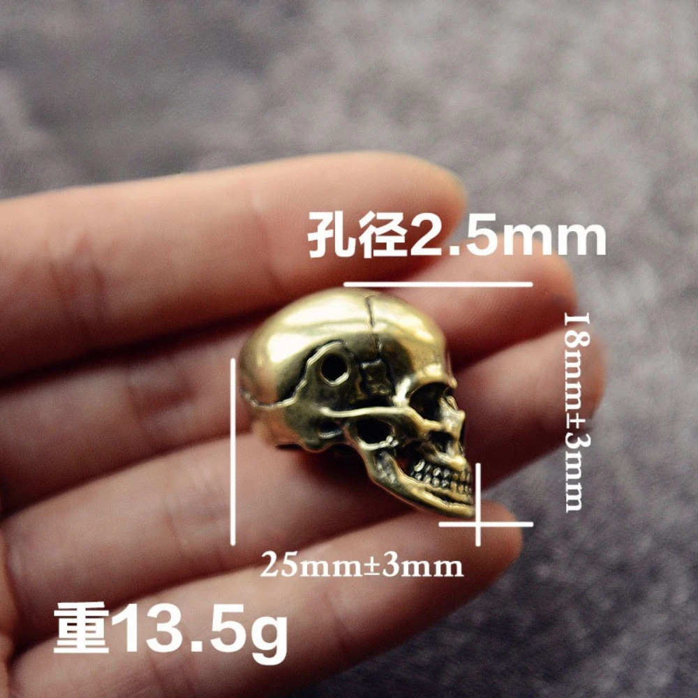 Messing-Totenkopf im Retro-Stil, Totenkopf-Statue mit Löchern, DIY-Zubehör zur Dekoration – Detail 1