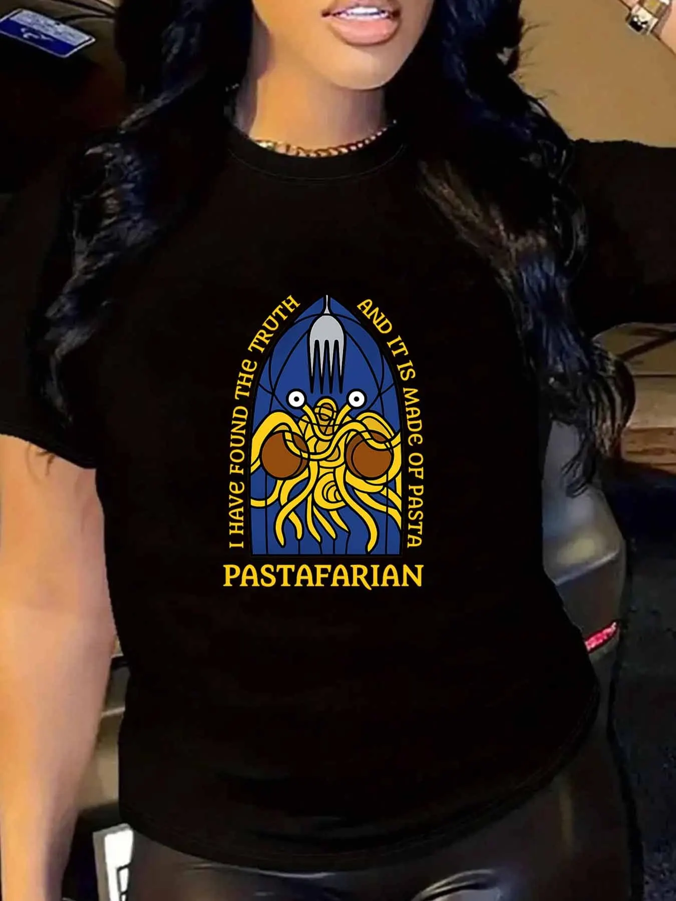 

【WY135769】English letters Round neck plus size women's T-shirt short sleeve trend printing elastic half sleeve T-shirt