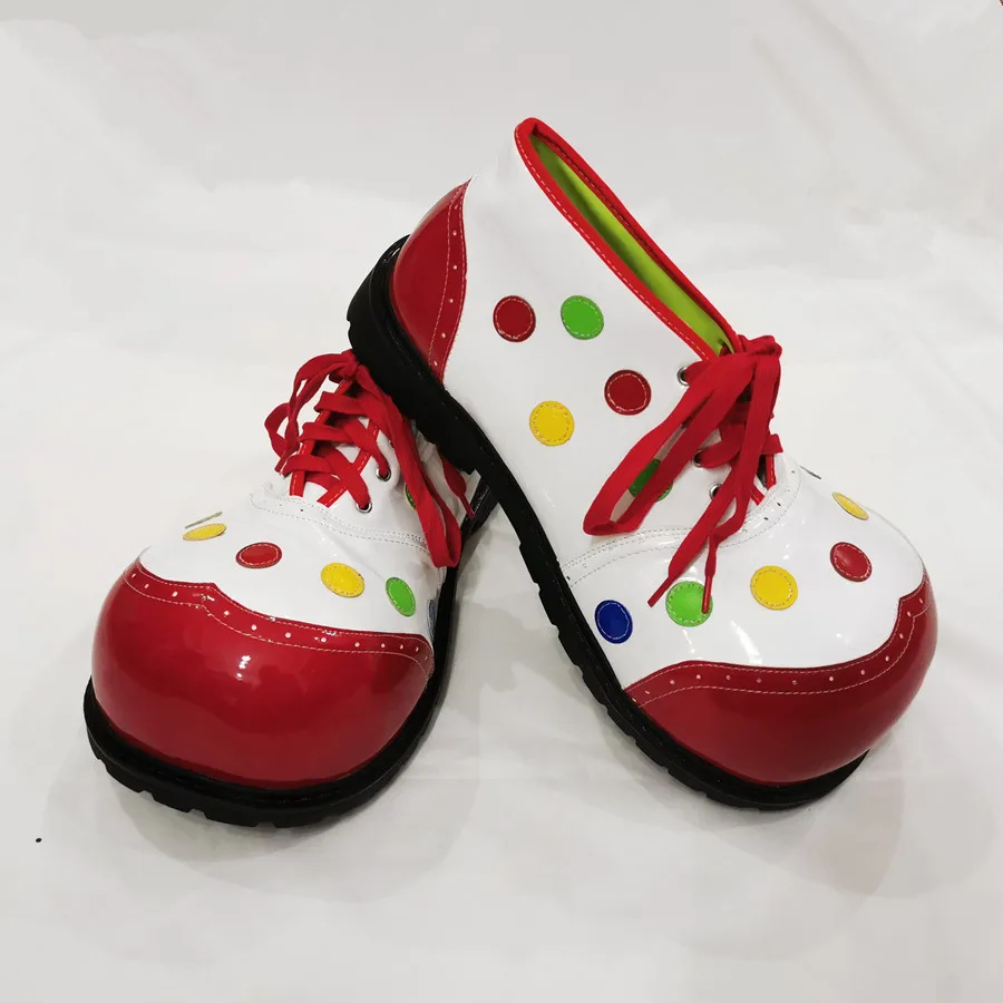 

34cm Red Dot Clown Boots For Adults Free Size Cartoon Big Clown Shoes Carnival Party Favors Joker Cosplay Halloween Wear