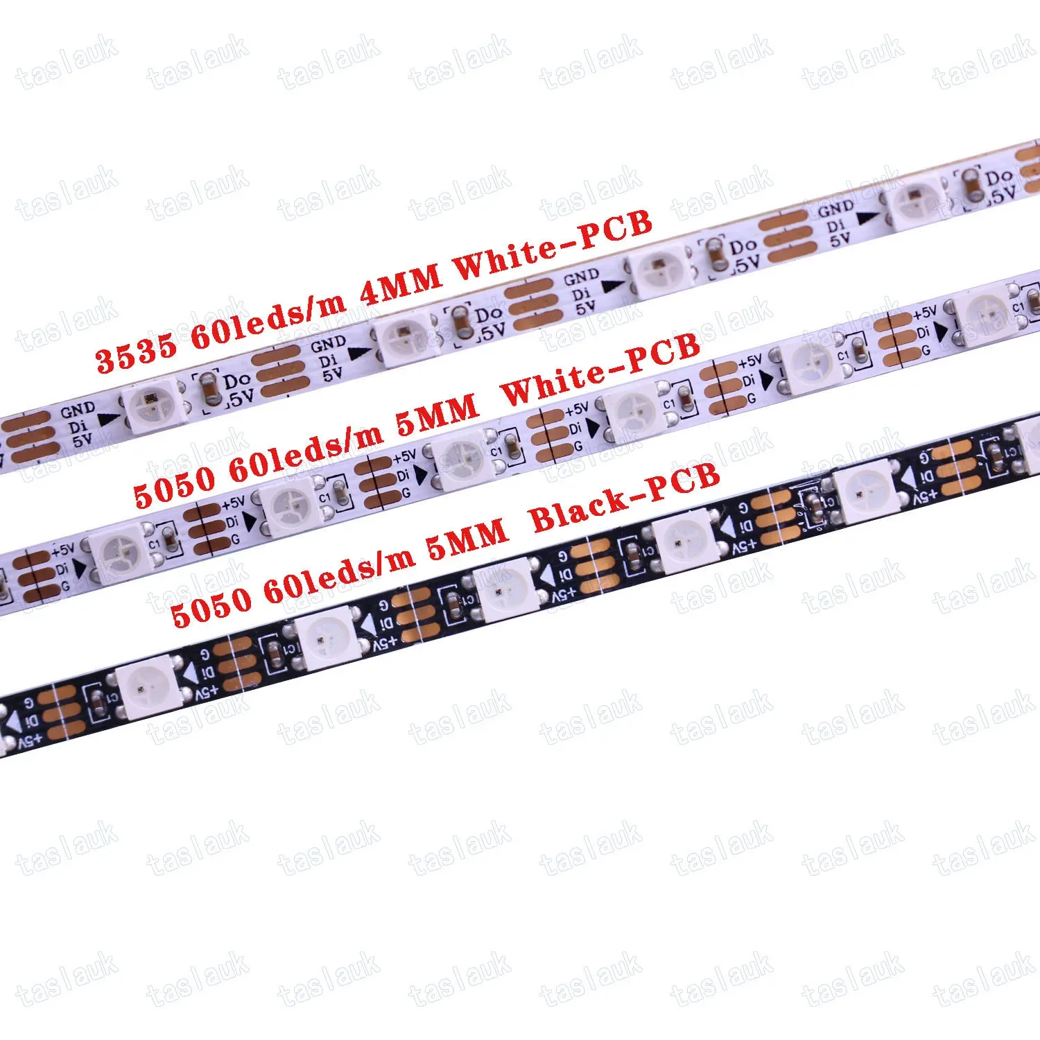 Imagem -02 - Endereçável Rgb Led Pixel Strip Dc5v Ws2812b 3535 5050 1m 2m 5m 60leds m mm mm Fpc Não Impermeável 60pixels por m Como Sk6812