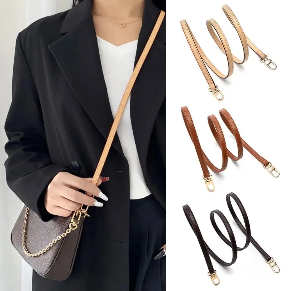 Fashion Leather Bag Strap Adjustable Solid Color Handbag Belt Thin Replacement Shoulder Bag Strap