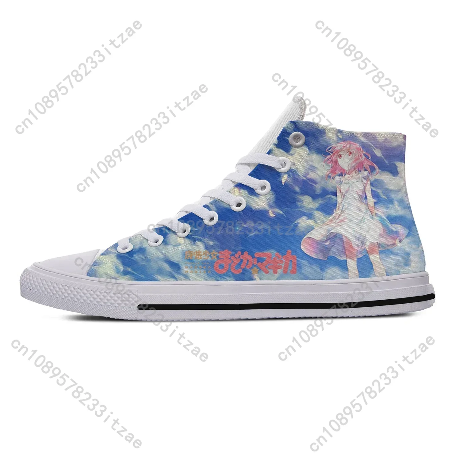 Puella Magi Madoka Magica High Top Sneakers High Quality Mens Womens Teenager Canvas Sneaker Casual Couple Shoes Custom Shoe