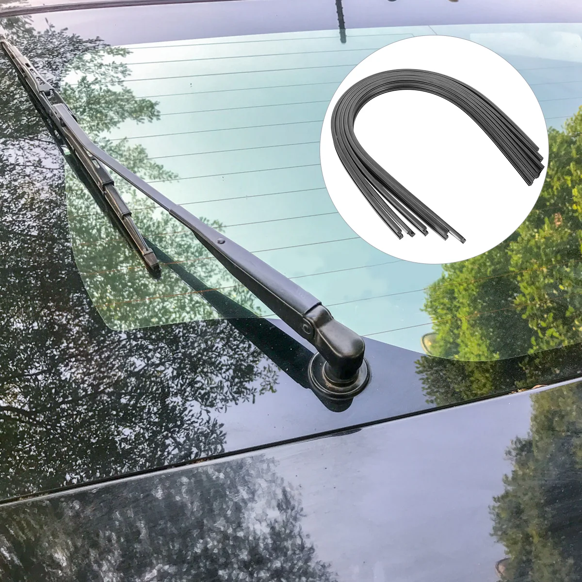 Strip perekat isi ulang bilah Wiper mobil 5 pasang Strip karet sisipan 6mm Universal untuk Mini otomatis tanpa bingkai