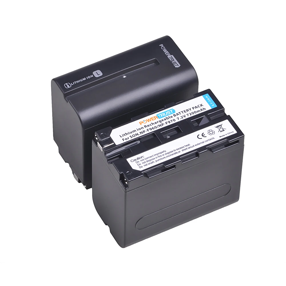 PowerTrust NP‑F960/NP‑F970 Battery 7200mAh For Sony F930 F950 F770 F570 F550 NP-F750 NPF770 QM91D CCD-RV100 TRV58 NP F970 F960