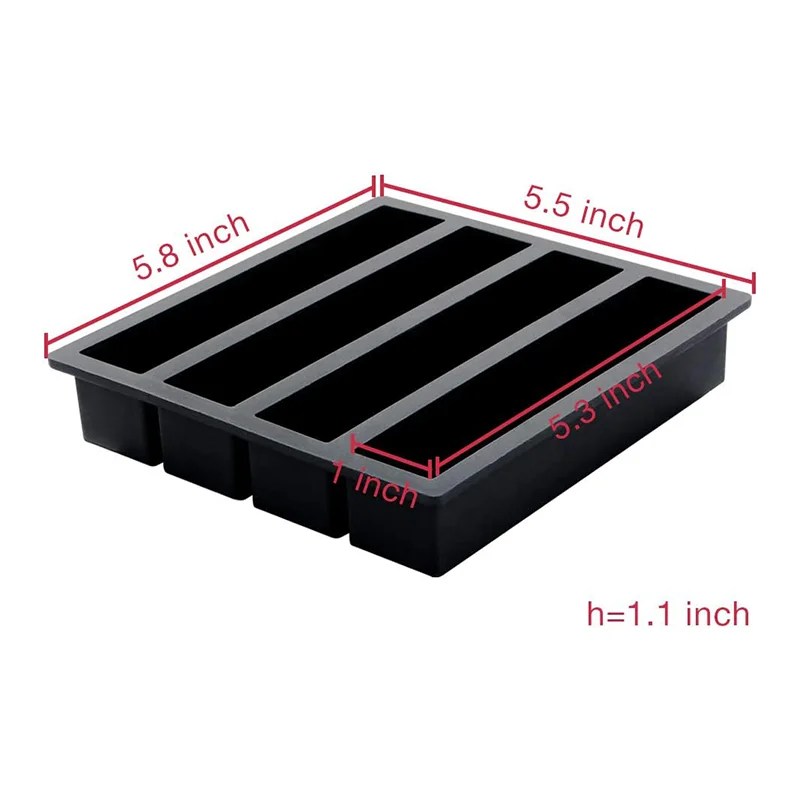 Ice Cube Tray Handiwork Popsicle Mold Plate Washable Non-sticky Long Strip 4 Grids Long Whiskey Cocktail Ice Cube Maker