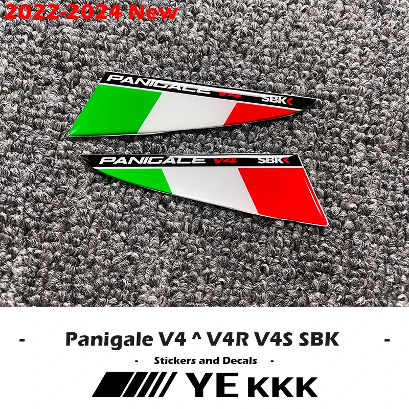 Dla Ducati Supersport Panigale V4 V4S V4R SBK 2022 2023 2024 Włoskie trójkolorowe flagi na skrzydła Naklejka 3D Winglet Flank Naklejka